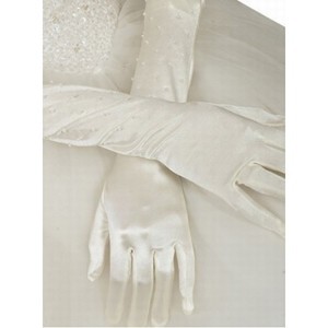 Gants taffetas blanc vintage de mariée