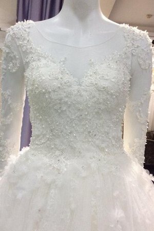 Robe de mariée modeste romantique de mode de bal ligne a decoration en fleur