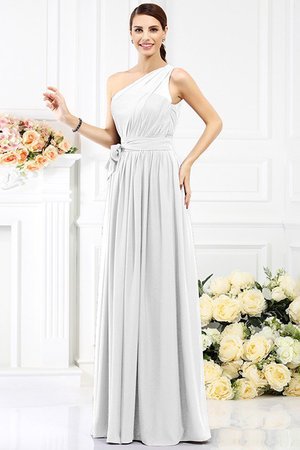 Robe demoiselle d'honneur longue de princesse ligne a manche nulle avec chiffon