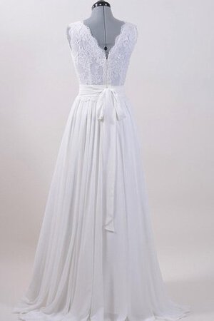 Robe de mariée facile avec nœud à boucles en plage avec chiffon manche nulle