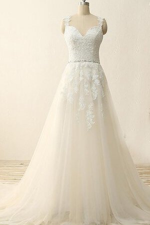 Robe de mariée avec perle avec sans manches col en forme de cœur de traîne courte a-ligne