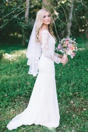 Robe de mariée longue moderne avec décoration dentelle de fourreau a plage