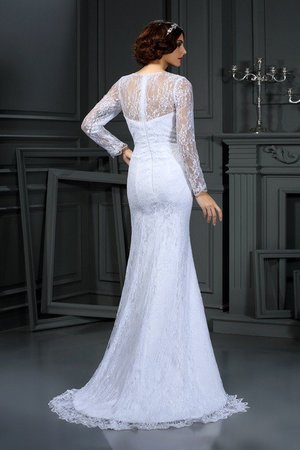 Robe de mariée naturel longue avec manche longue en satin en forme