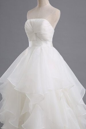 Robe de mariée courte dos nu manche nulle bandouliere spaghetti en organza