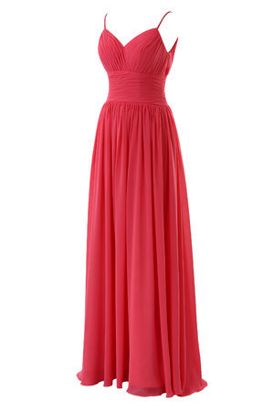 Robe de bal romantique officiel a-ligne en chiffon manche nulle