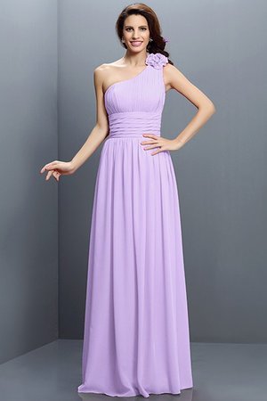 Robe demoiselle d'honneur longue avec chiffon manche nulle jusqu'au sol avec fronce