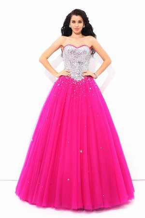 Robe de quinceanera longue naturel avec perle avec sans manches en satin