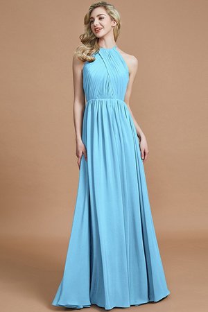 Robe demoiselle d'honneur naturel ligne a de princesse col u profond avec chiffon