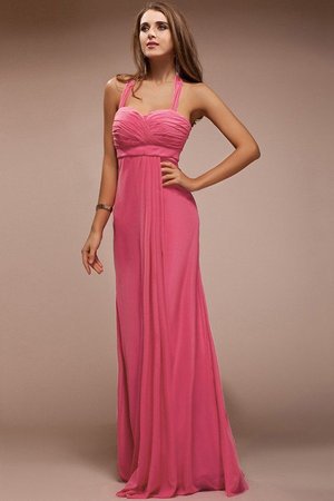 Robe demoiselle d'honneur longue avec chiffon de lotus de dos nu jusqu'au sol