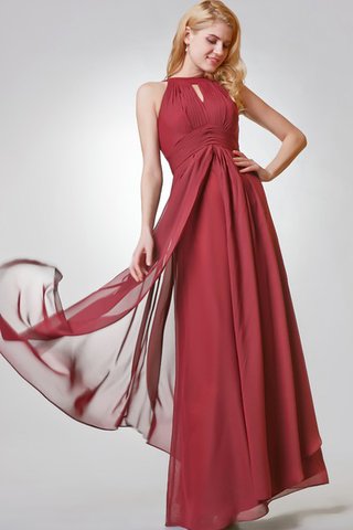 Robe de soirée longue en chiffon manche nulle de dos nu de tour de ceinture en haute