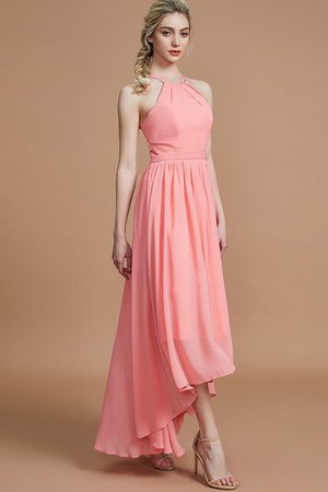 Robe demoiselle d'honneur asymétrique de dos nu manche nulle ligne a avec chiffon