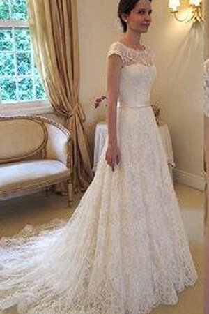 Robe de mariée elégant sage de mode de bal avec manche courte encolure ronde