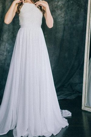 Robe de mariée ligne a longueru au niveau de sol avec chiffon en dentelle fermeutre eclair