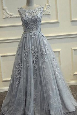 Robe de bal brillant modeste longueru au niveau de sol en tulle decoration en fleur