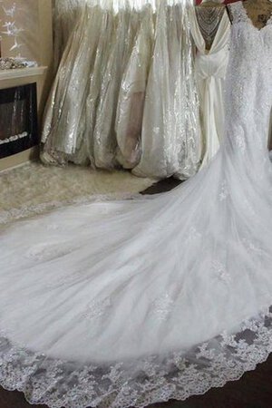 Robe de mariée sexy de traîne mi-longue v encolure de sirène avec sans manches