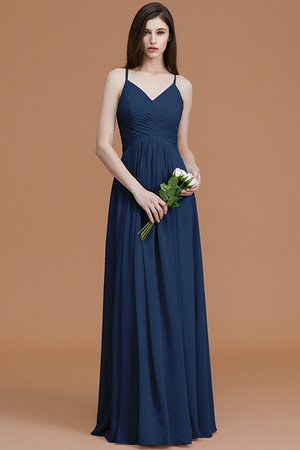 Robe demoiselle d'honneur de princesse ligne a ruché manche nulle avec chiffon