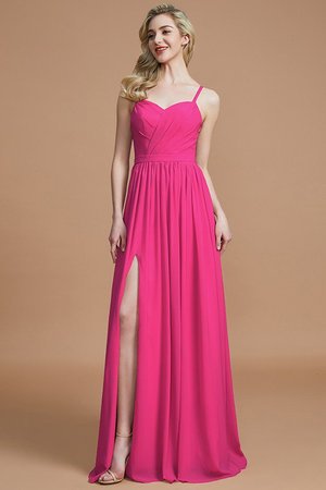 Robe demoiselle d'honneur de princesse manche nulle en chiffon ruché jusqu'au sol