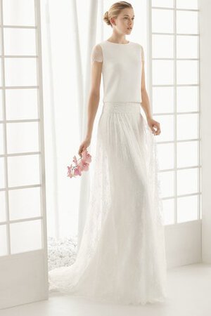 Robe de mariée mode simple avec manche courte en dentelle de col bateau