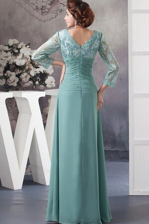 Robe de soirée longue avec chiffon appliques v encolure