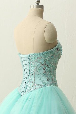 Robe de quinceanera avec perle de col en cœur en organza bandouliere spaghetti de mode de bal