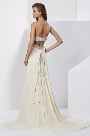 Robe de bal longue manche nulle gaine avec perle avec chiffon