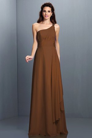 Robe demoiselle d'honneur plissage longue avec fronce avec zip a-ligne