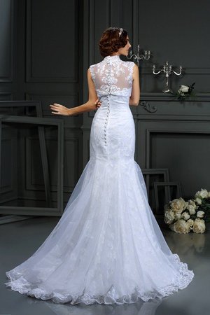 Robe de mariée naturel manche nulle fermeutre eclair de sirène de traîne moyenne