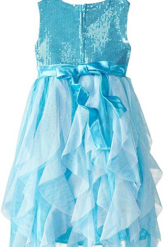 Robe cortège fille encolure ronde avec gradins textile en tulle ligne a manche nulle