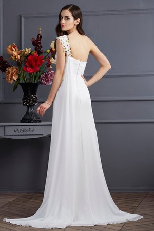 Robe de soirée longue naturel avec perle de princesse de traîne courte