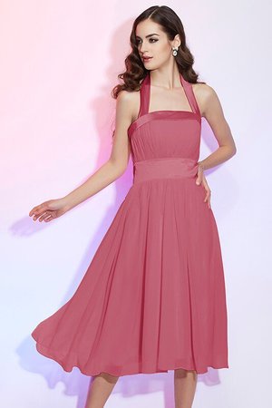 Robe demoiselle d'honneur bref naturel avec chiffon au drapée de princesse