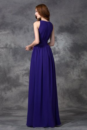 Robe demoiselle d'honneur longue manche nulle avec chiffon ruché ligne a