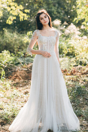 Robe de mariée absorbant textile en tulle longue naturel impressioé
