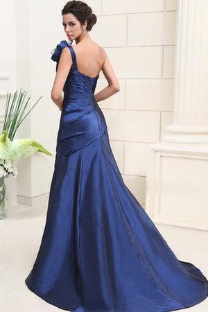 Robe de bal distinguee en satin avec sans manches d'épaule asymétrique en taffetas