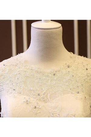 Robe de mariée naturel elégant avec décoration dentelle encolure ronde ligne a