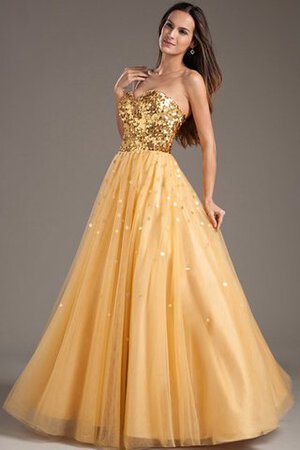 Robe de quinceanera brillant col en forme de cœur ligne a manche nulle textile taffetas