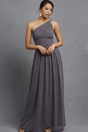 Robe demoiselle d'honneur chic d'épaule asymétrique ruché avec chiffon