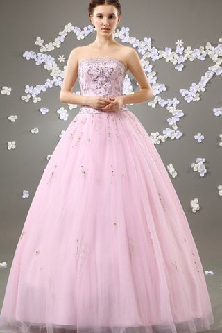 Robe de quinceanera en tulle de mode de bal de bustier avec perle ligne a