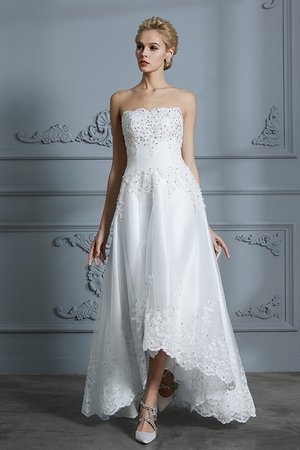 Robe de mariée accrocheur ligne a textile en tulle avec perle naturel