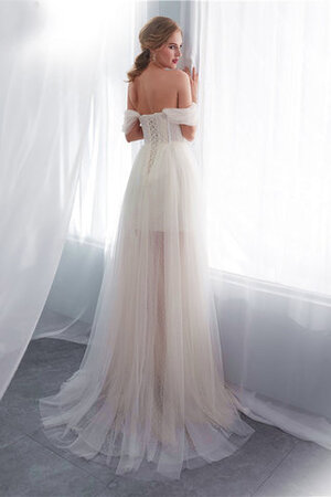 Robe de mariée manche nulle jusqu'au sol textile en tulle charme charmeuse