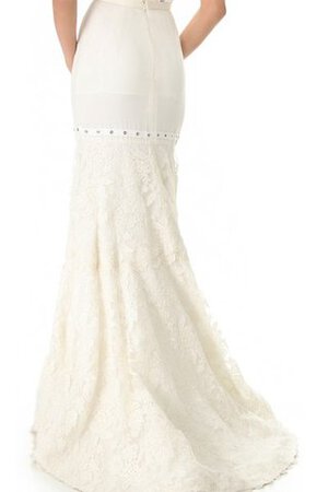 Robe de mariée longue naturel manche nulle avec ruban dos nu