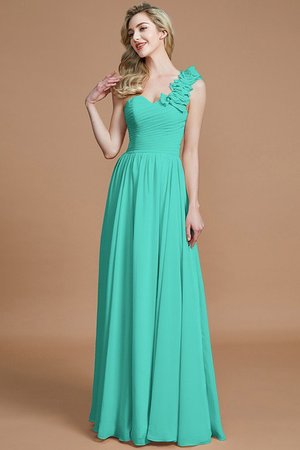 Robe demoiselle d'honneur naturel ligne a en chiffon de princesse avec sans manches