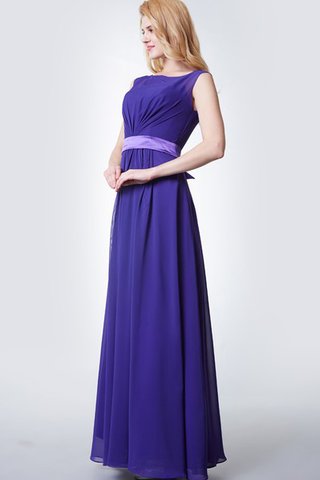 Robe demoiselle d'honneur facile moderne avec chiffon col en bateau fermeutre eclair