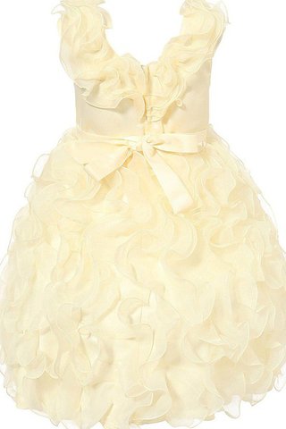 Robe cortège fille de mode de bal avec gradins encolure ronde avec fleurs fermeutre eclair