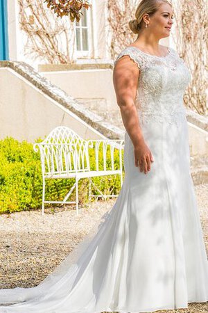 Robe de mariée avec chiffon jusqu'au sol en tout plein air manche nulle dans l'eglise