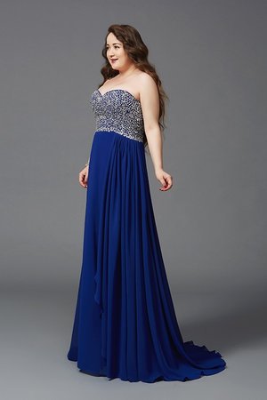 Robe de bal longue de col en cœur de princesse avec chiffon lache