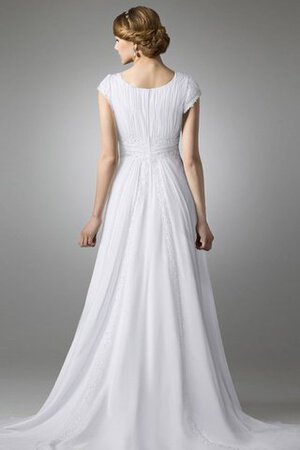 Robe de mariée classique plissé decoration en fleur en grandes tailles avec chiffon