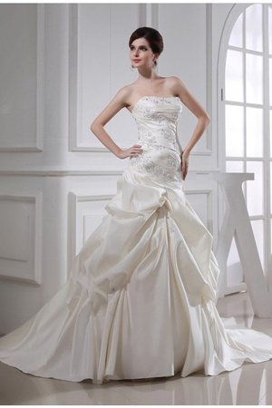 Robe de mariée longue cordon de sirène manche nulle en satin