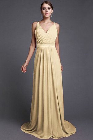 Robe demoiselle d'honneur naturel longue avec chiffon ligne a de lotus