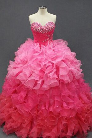 Robe de quinceanera en tulle cordon de mode de bal fermeutre eclair avec perle