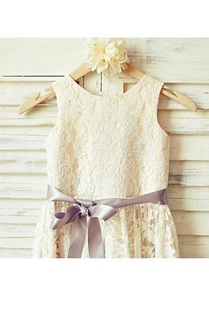 Robe cortège fille naturel de princesse ligne a avec sans manches col u profond